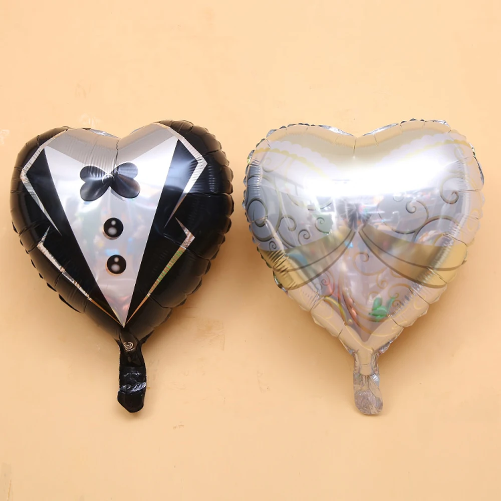

Bride and Groom Romantic Wedding Dress Foil Heart Balloon Wedding Party Decoration Engagement Valentine's Day Ballons Supplies