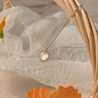 new fashion trend unique design heart shaped cats eye stone exquisite rhinestone pendant necklace womens jewelry party gift