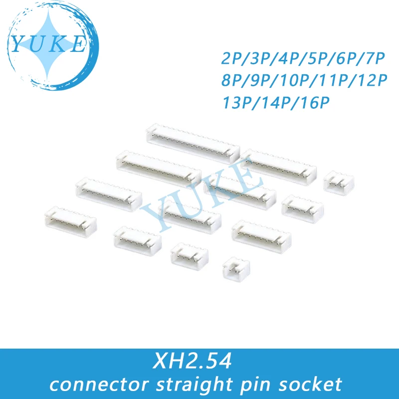 

XH2.54 connector straight pin socket 2/3/4/5/6/8-12P connector spacing 2.54mm