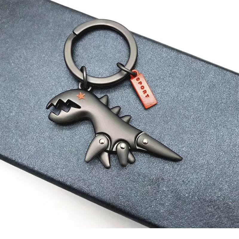 

Cute Cartoon Jurassic Park Dinosaur Keychain for Car Keys Zinc Alloy Animal Pendant Handbags Encant Accessories Llaveros.
