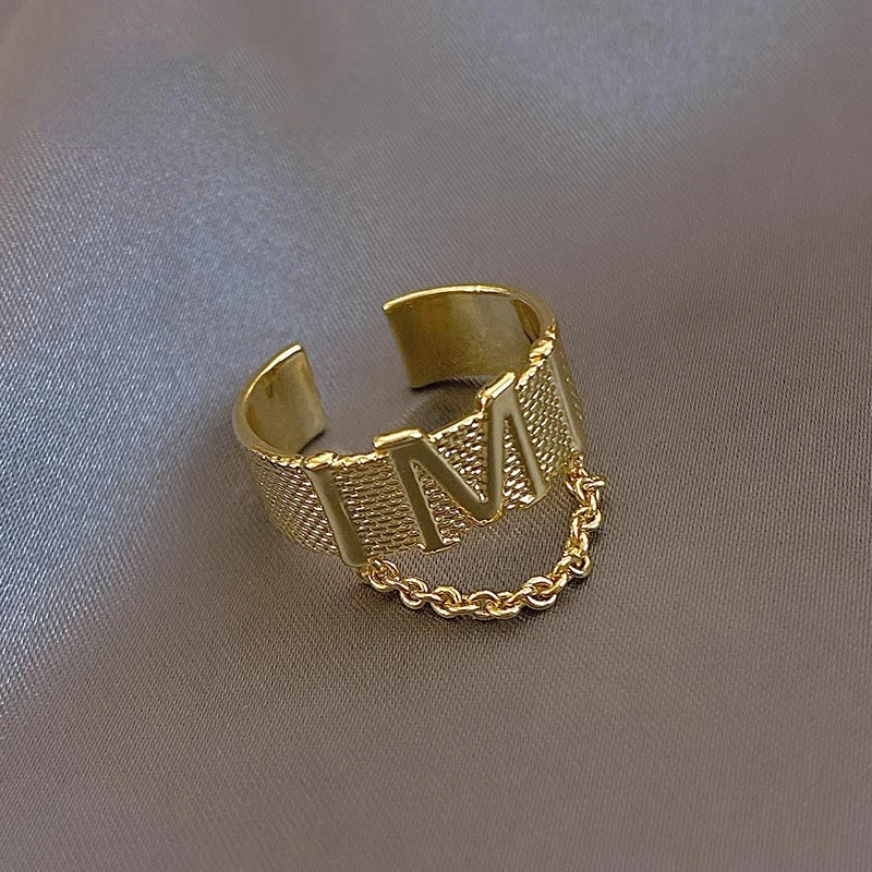 Новинка Готическая цепочка из нержавеющей стали открытые золотистые кольца с