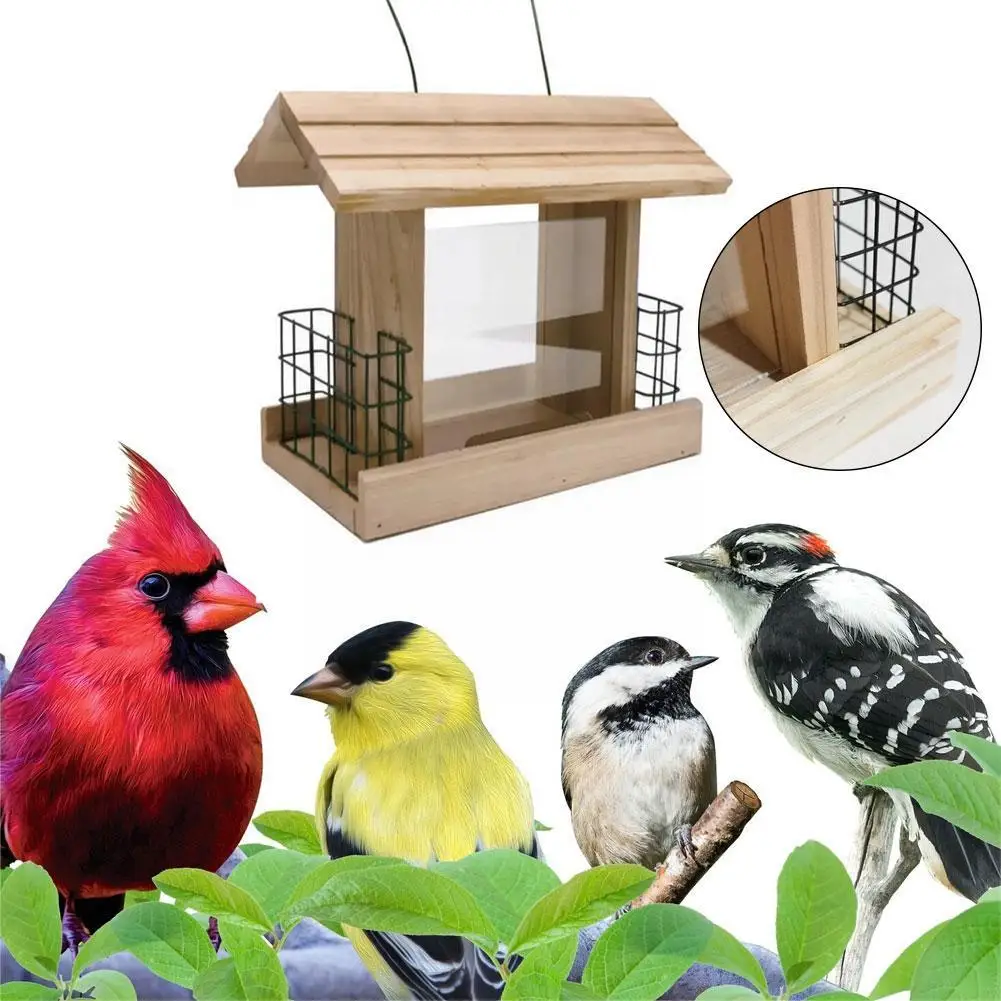 

Wooden Bird House Pastoral Outdoor Parrot Nest Feeder Bird Ornaments Bird's Feeder Decoration Courtyard K6f5