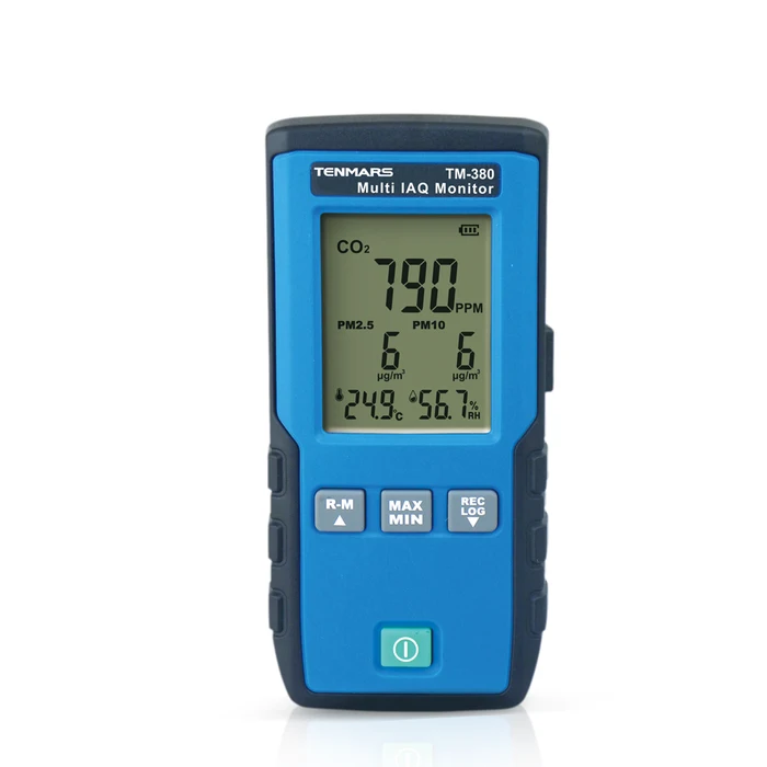 

Tenmars TM-380 Digital Multi IAQ Monitor Air Quality Tester CO2 PM2.5 PM10 Temperature and Humidity Meter