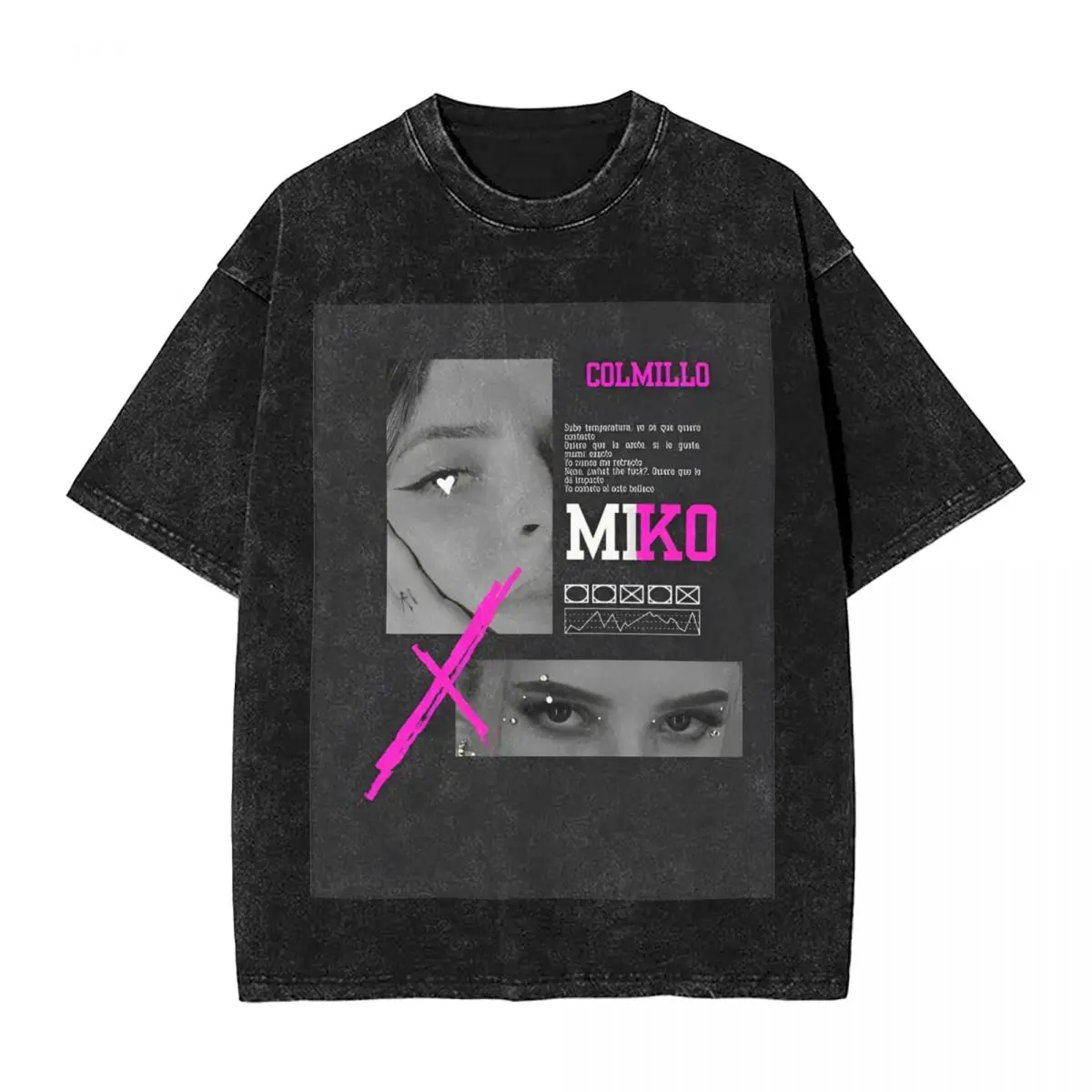 Футболка Young Miko Fang Colmillo с эффектом потертости уличная одежда футболки в стиле