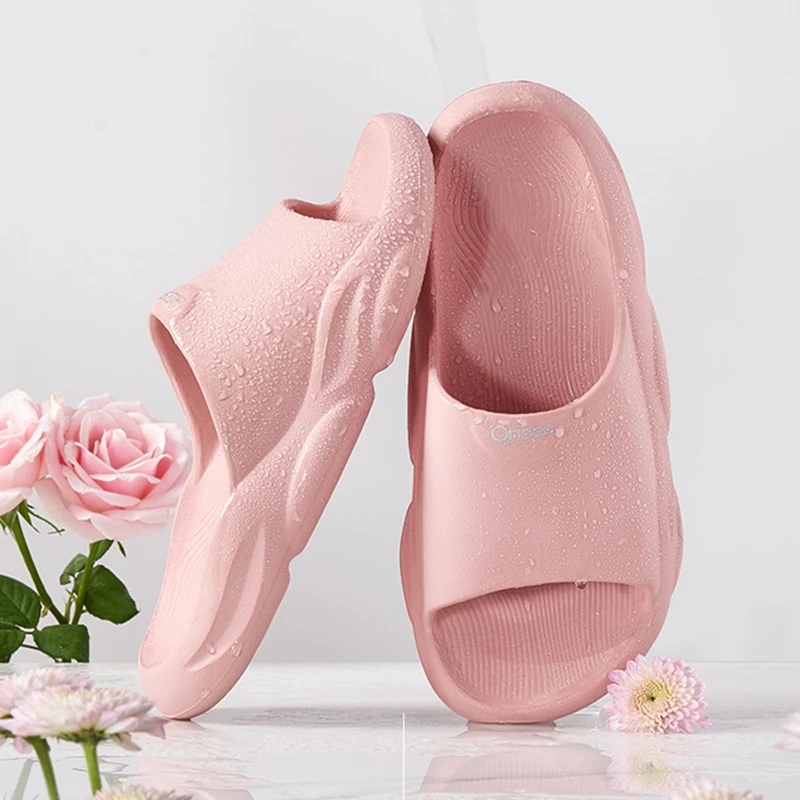 

Indoor Home Women Summer Slippers Thick Sole Anti-slip Couples Flat Shoes Outdoor EVA Sole Beach Men Slides Female