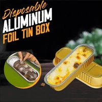 10pcs disposable aluminum foil tin box cake seafood side vegetables fruit dessert baking pans dropshipping