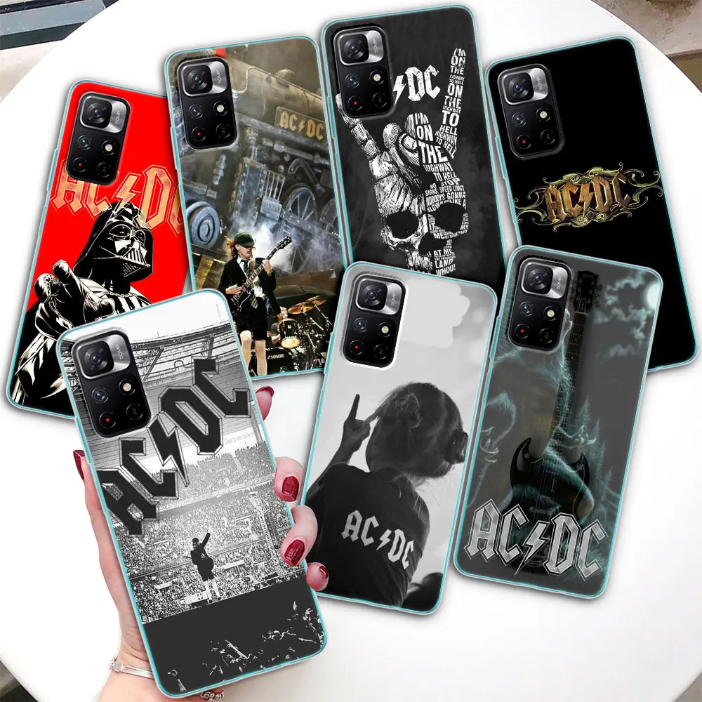 

Case for Xiaomi Redmi Note 12 Pro Plus 11 10 9S K40 11E 9 10S 8 8T 9T 7A 10C 11T 5G 11S 9A 9C TPU Phone Cover Ac-Dc Rock