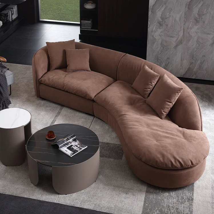 

Angepasst Italienischen-Stil Licht Luxus Kreisbogen Sofa Kombination Moderne Einfache Kleine Wohnung Kreative Minimalistischen S
