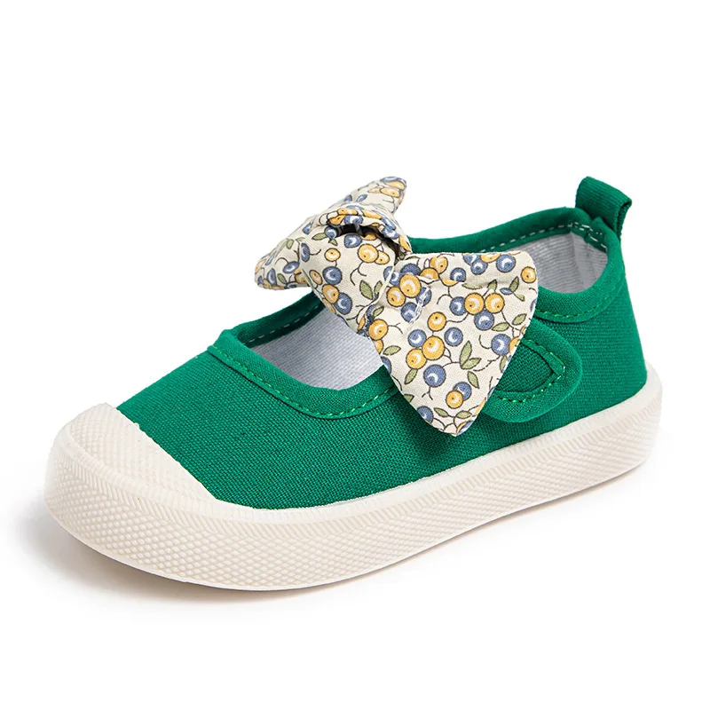 

Spring and Autumn New Children's Leisure Sports Shoes Light Canvas Shoes Baby Walking Shoes Girls Bow Nubao Princess Cloth Shoes