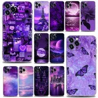 beautiful landscape in purple phone case for iphone 13 12 11 se 2022 x xr xs 8 7 6 6s pro mini max plus soft silicone case