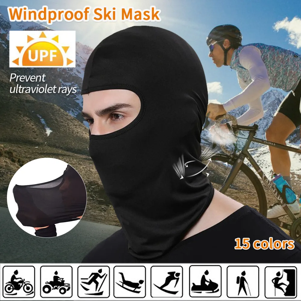 

New 1PCS Motorcycle cap Cycling Balaclava Full Face Cover Hat Balaclava lycra Ski Neck Summer Hat Sun Ultra UV Protection Thin