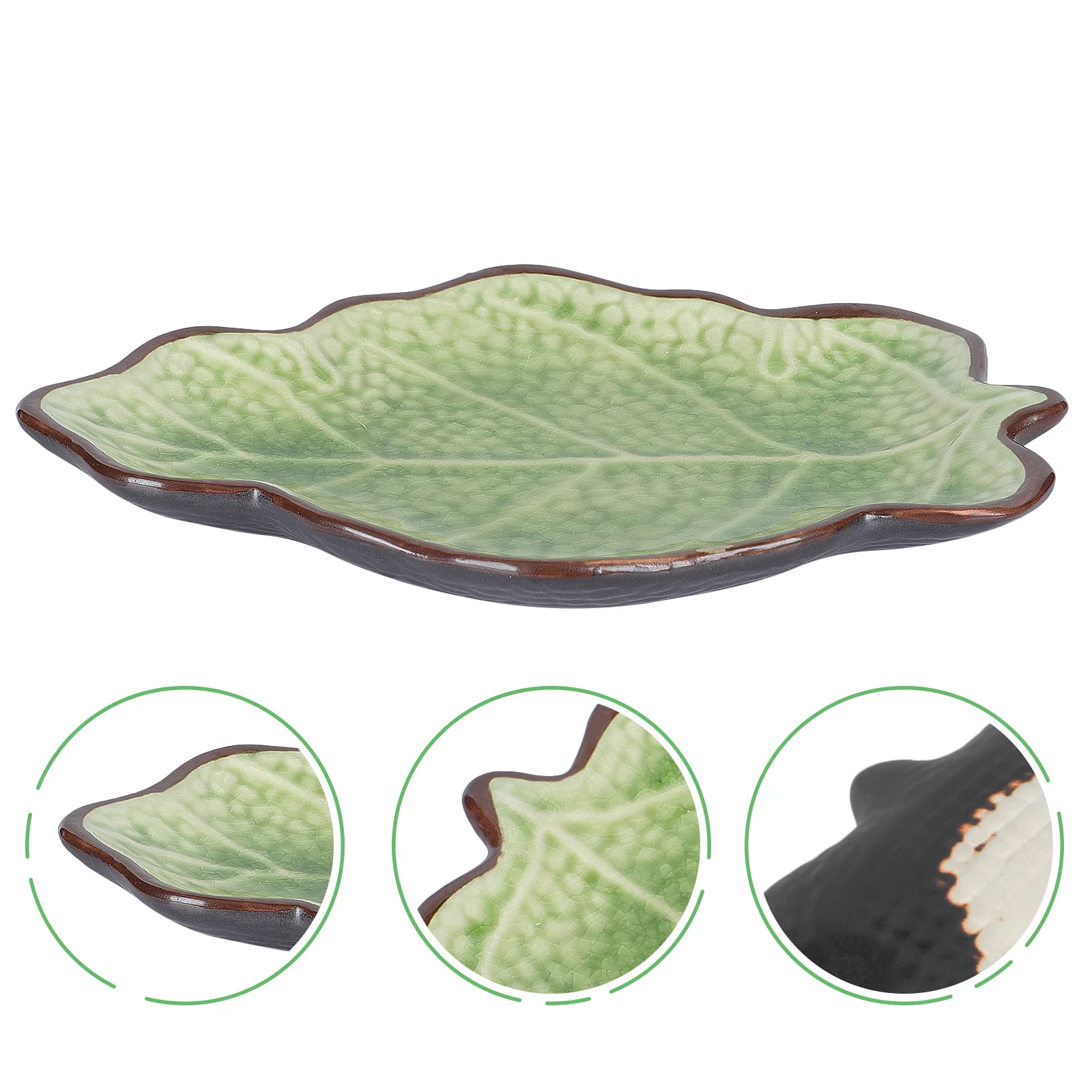 

Керамическая Фруктовая тарелка в форме листа, снэк-тарелка, стандартная сервировочная тарелка, 1 шт.