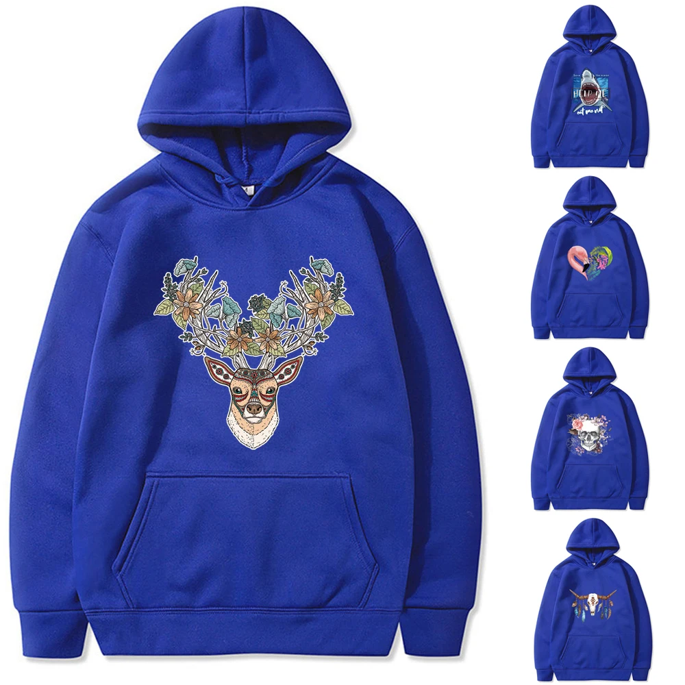 

Streetwear Hoodies Men/Women Sweatshirt Long Sleeve Blue Hooded Harajuku Hoodie Printed Clothing Casual Youthful Comfortable Top