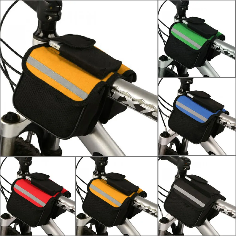 

Fashion Bicycle Frame Bag Double Pouch Cycling For Cell Phone Front Head Top Tube Bike Travel Bags Accessories
