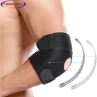 toprunn 1pcs nice pad band gym adjustable tennis elbow support spring elbow brace arthritis golfers strap elbow protection