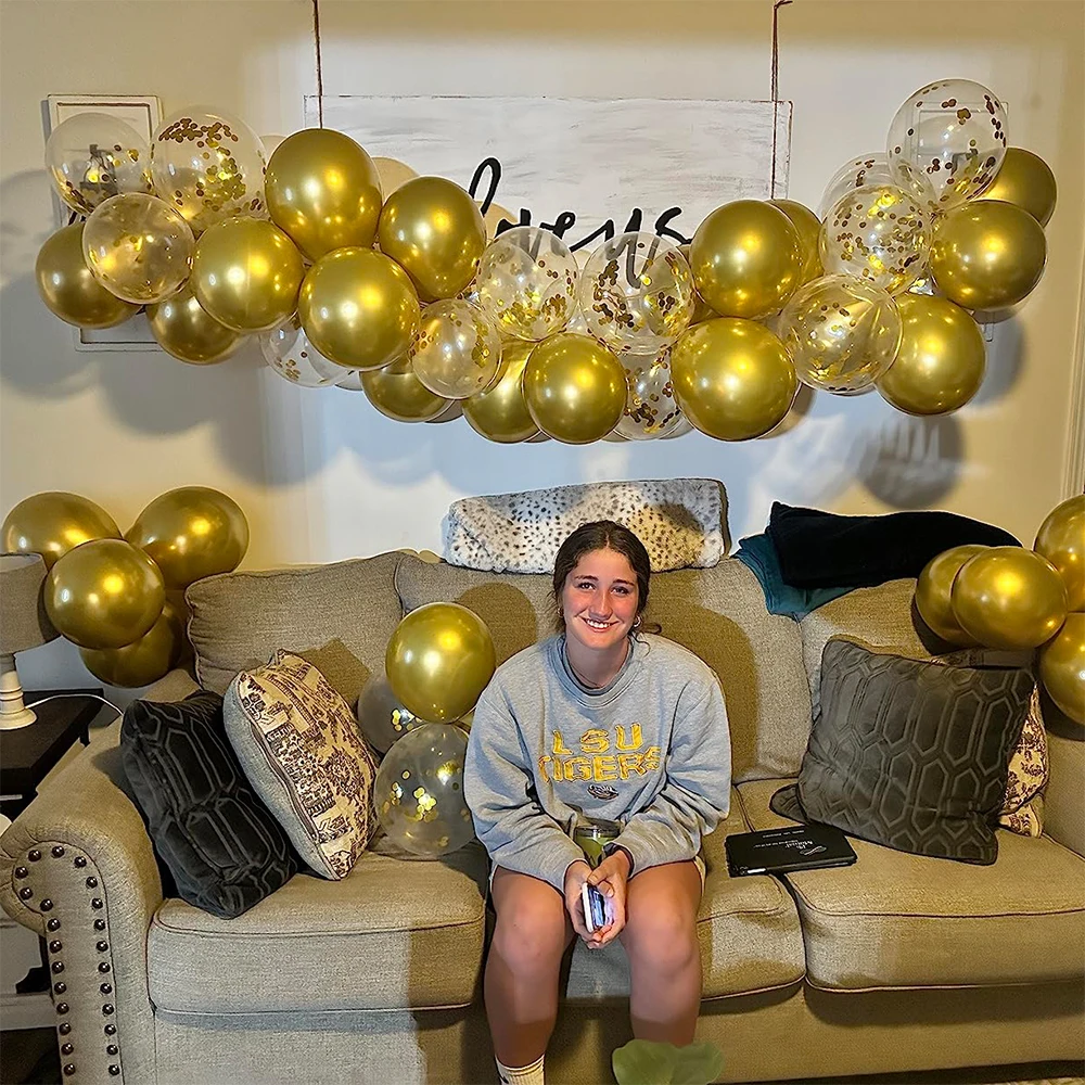 Набор металлических шаров с конфетти 10/12 дюймов