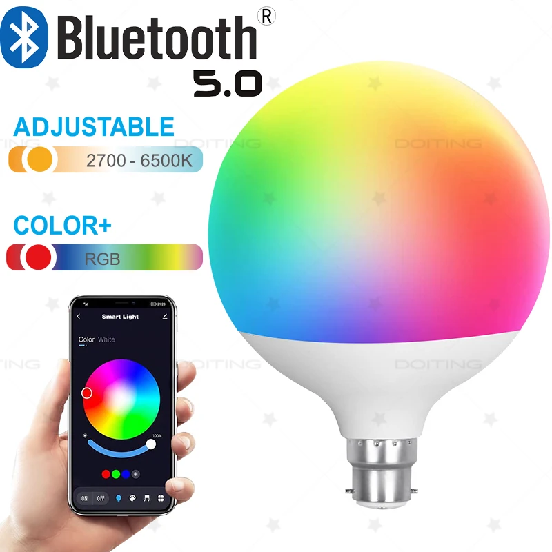 Умная Светодиодная Лампа Tuya Bluetooth Rgbcw Dragon Ball B22 В Форме Глобуса 220 Изменение Цвета