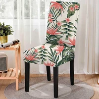 fresh plant print dining chair covers spandex home decor flower pattern office chair cover stretch chairs seat cover 1pc