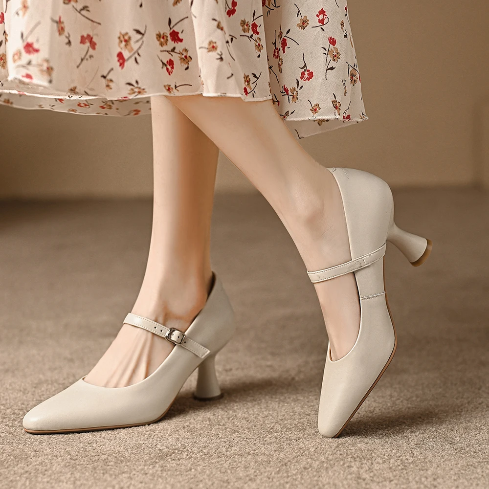 Cialisa Women Pumps New Arrival Spring 2023 Fashion Party Dress Elegant Buckle Strap High Heels Shoes Ladies Footwear 40 Yellow