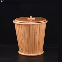 bamboo bucket kung fu tea set drain tea slag barrel home retro with lid waste water container tea ceremony accessories
