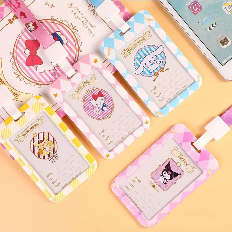 

Kawaii Sanrio Kuromi Cinnamoroll моя мелодия Чехол для карт шнурок для еды творческие рабочие Мультяшные канцелярские товары для студентов подарок на день рождения