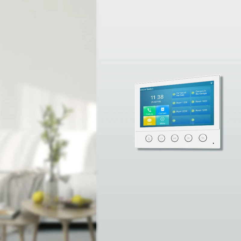 Встроенный 2 4G Wi-Fi 7-дюймовый цветной сенсорный экран SIP для помещений монитор