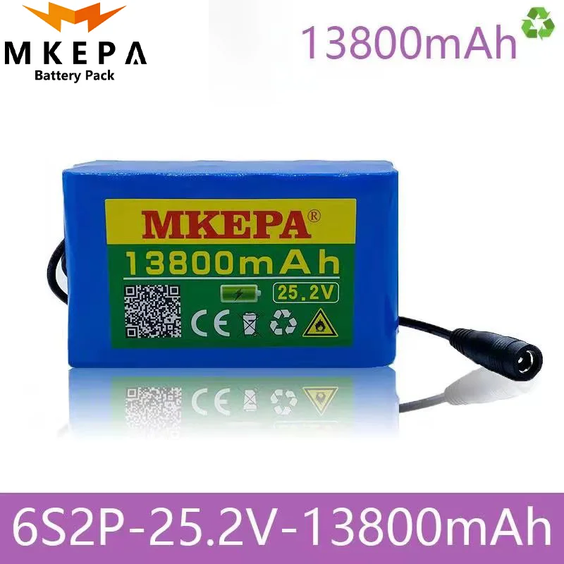 

6s2p 24 В 18650 Ач 25,2 к литиевому аккумуляторному блоку 13800 в мАч Электрический аккумулятор для велосипеда