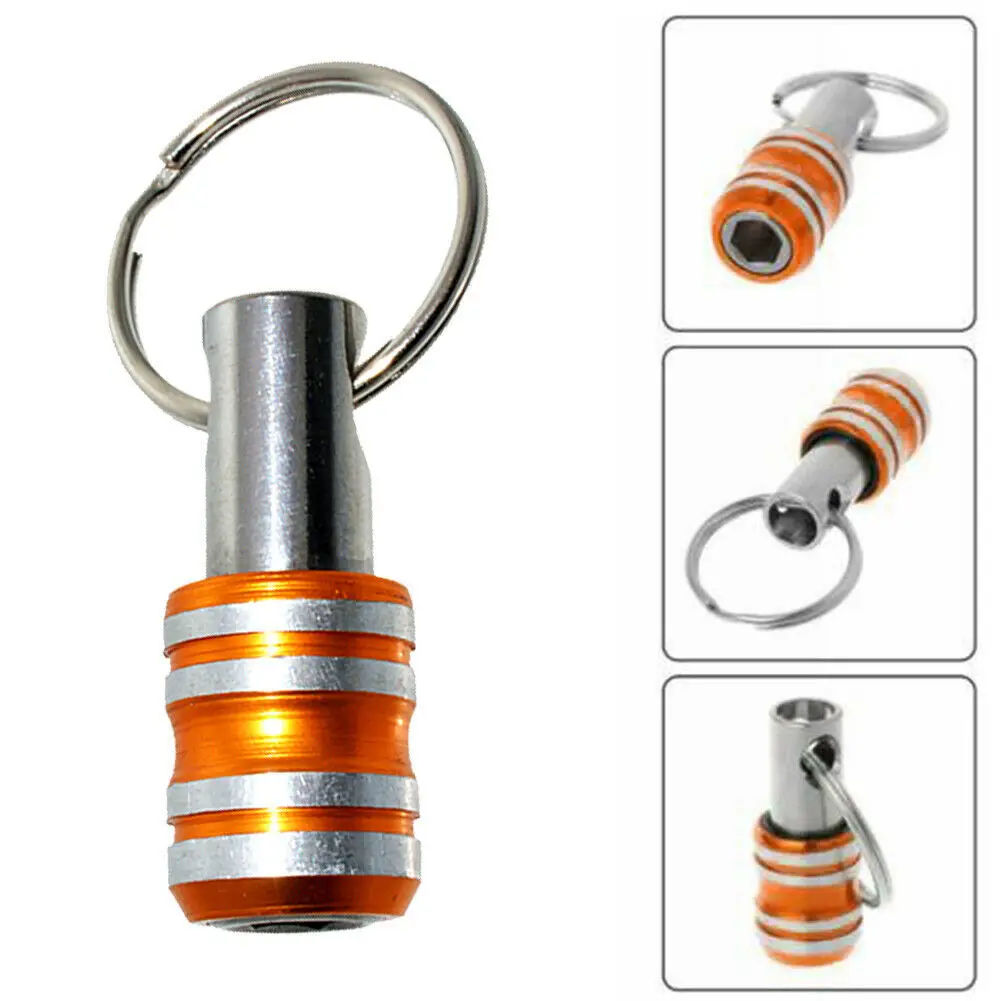 

5 PCS 1/4 Inch Hex Handle Key Chain Stainless Steel Socket Extension Golden Yellow Key Chain Connecting Rod