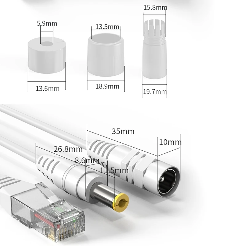 Пассивный Ethernet-инжектор и разветвитель PoE с разъемами RJ45 DC5 5x2 1 мм