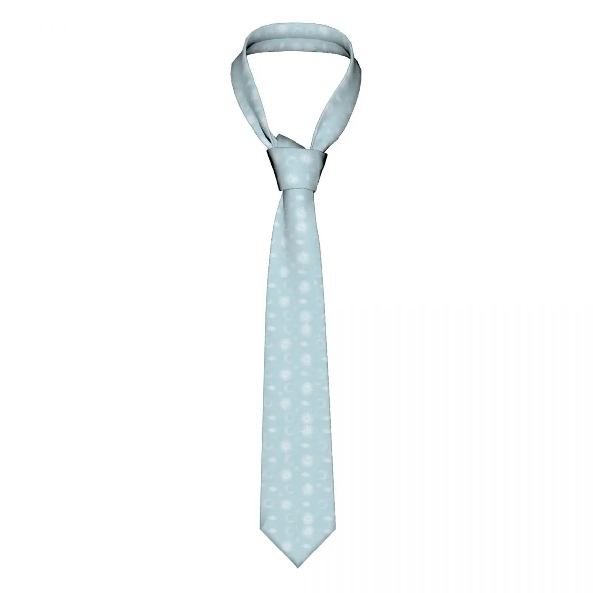 

Magical Symbol Tie White Moon Sun Stars Formal Polyester Silk Neck Ties For Men Gift Blouse Fashion Cravat