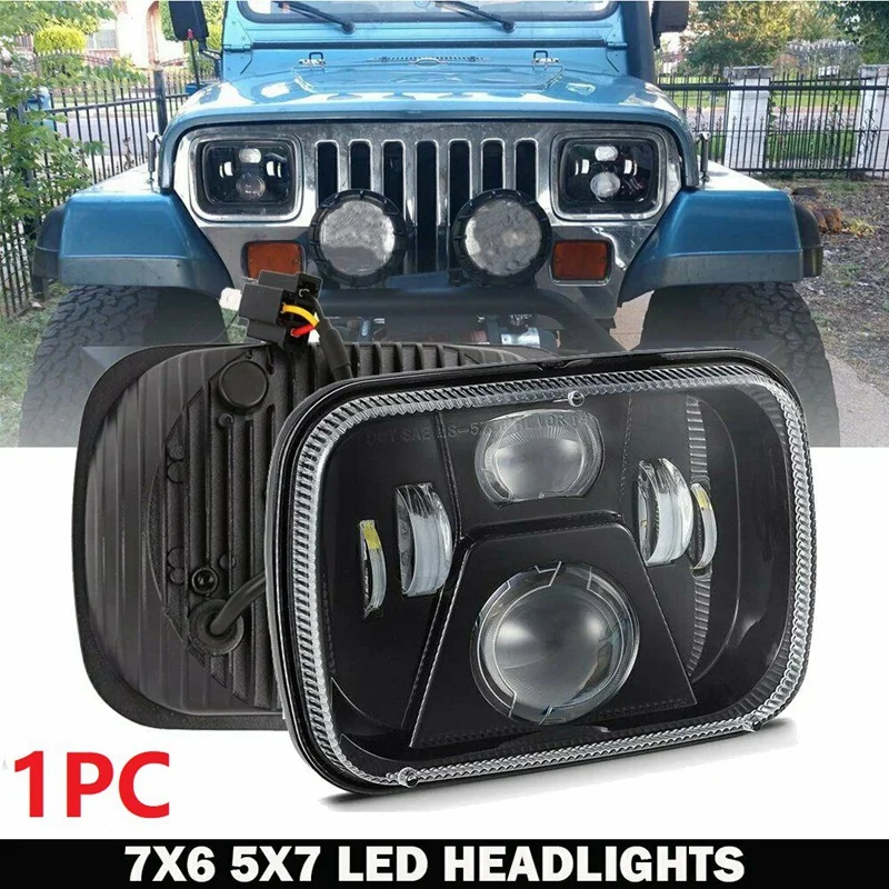 

120W 5X7 7X6 LED Headlight For 1986-1995 Jeep Wrangler YJ 1984-2001 Cherokee XJ