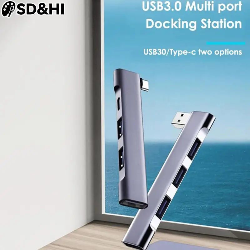 

4 In 1 USB Hub PD High Speed USB-C USB HUB Wide Using USB3.0 5Gbps Portable Type-C Docking Station For Computer Accessories