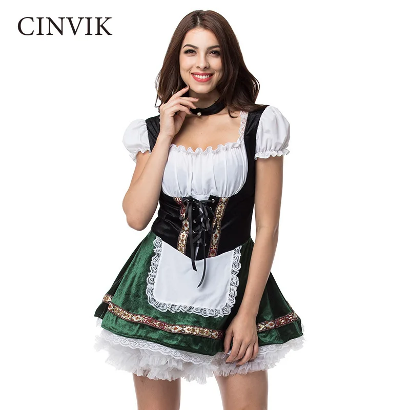 

Halloween Dress Beer Girl Clothes Maid Costume Sexy Dresses Cosplay Clothing Women Bodycon Ladies Elegant Dress Slim Long Skirts