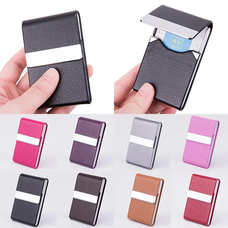 

Business Office Pcs Box Fashion Stainless Leather 1 Simple Case Gift Case Card Business Steel Card Supplies Buckle