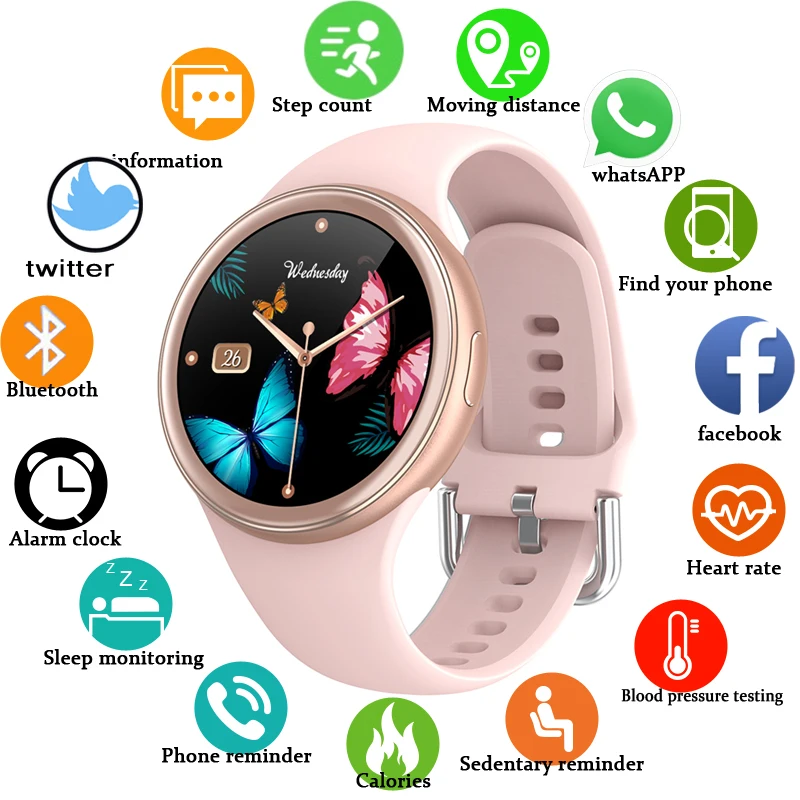

2021 New Women smartwatch 3D full touch screen Smart Watch Heart rate Activity tracker Fitness watch For women men Android IOS
