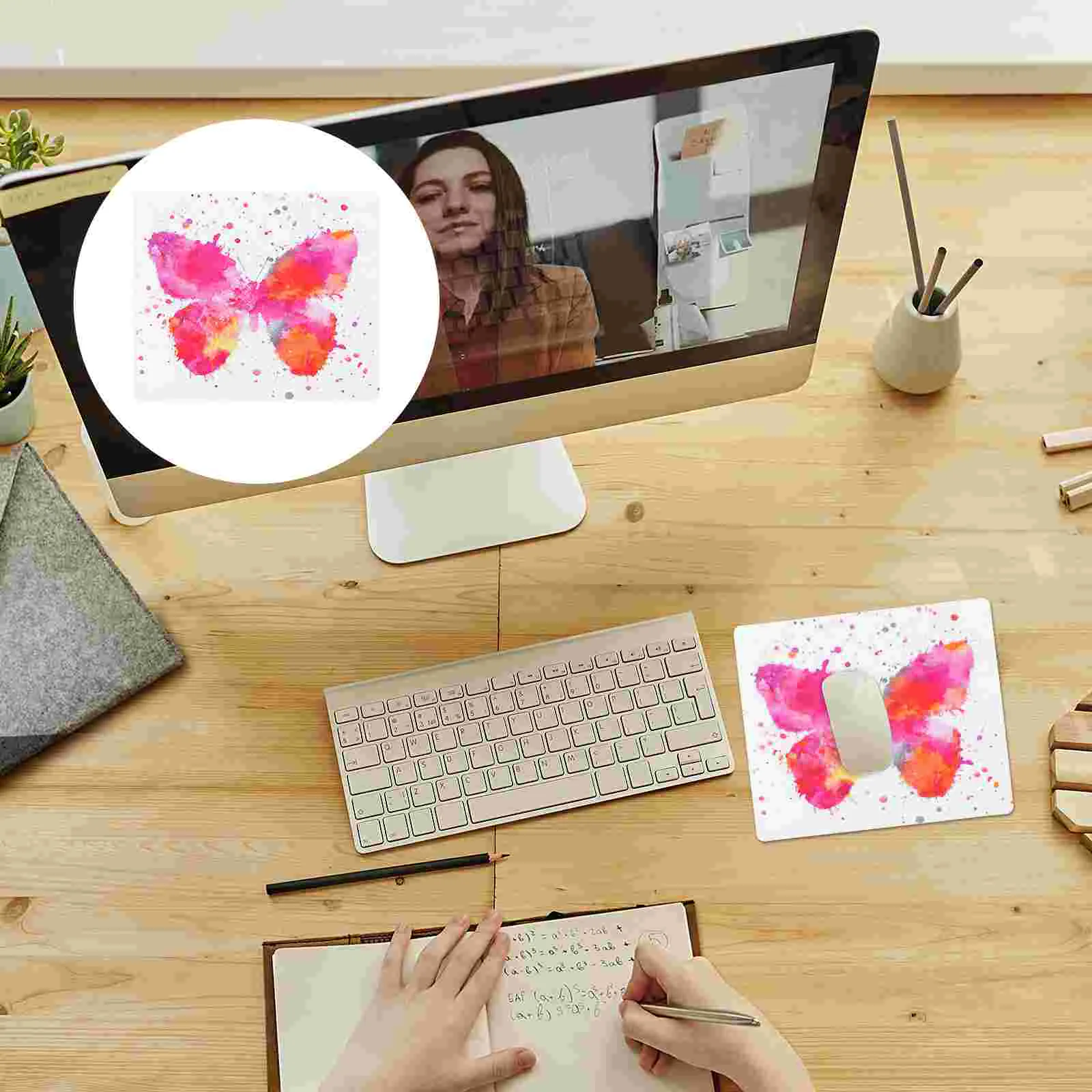 

2pcs Student Mat Desk Mat Anti-Slip Creative Laptop Office Pad Computer Mat