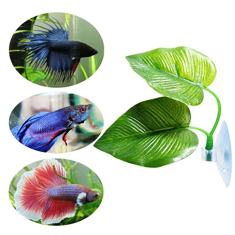 Betta Fish Rest Aquarium Leaf Plants Decoration Spawning Ornamental Plant Betta Fish Play Relax Artificial Hide Leaf Hammock