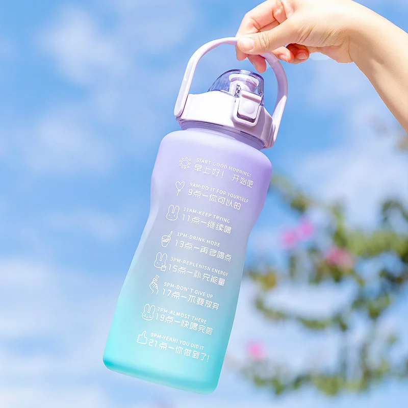 2 л Спортивная бутылка для воды портативная большая милая детская питья большой