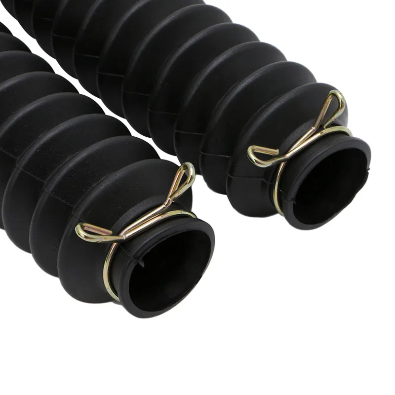 

2Pcs Front Fork Motorcycle Dust Cover Gaiters Gators Boots Black