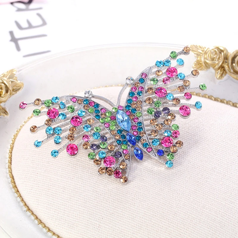 

Colorful Rhinestone Butterfly Brooches For Women Cute Insect Coat Brooch Pins Fashion Wedding Jewelry New
