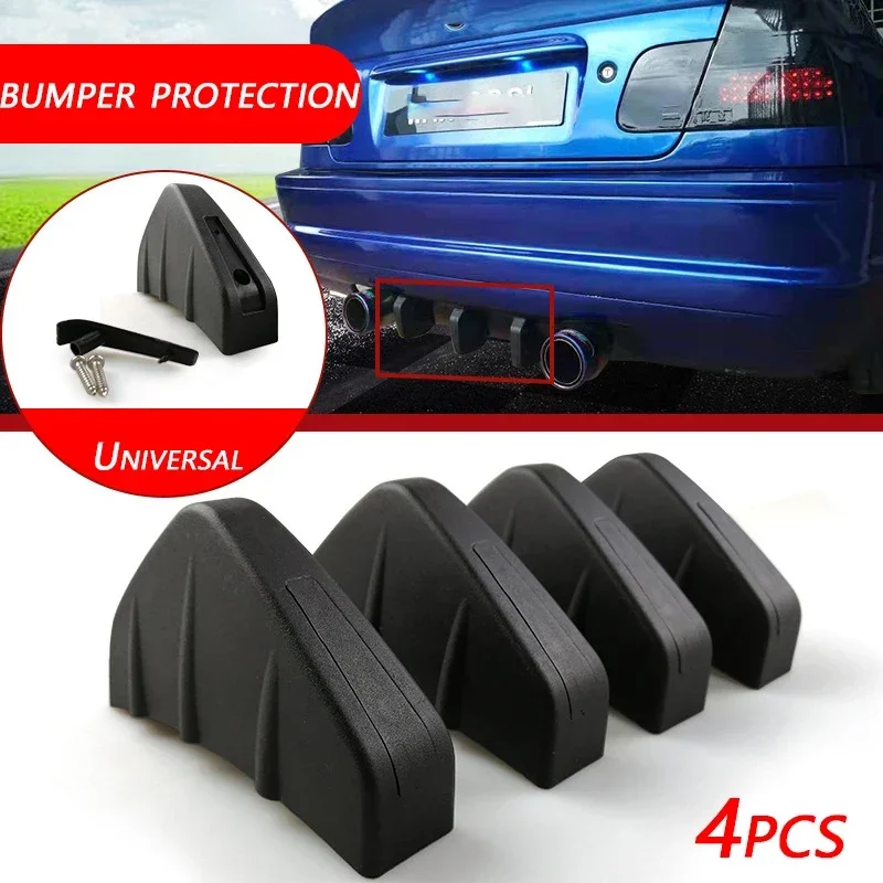 4 шт. черный универсальный модифицированный задний бампер акулий плавник