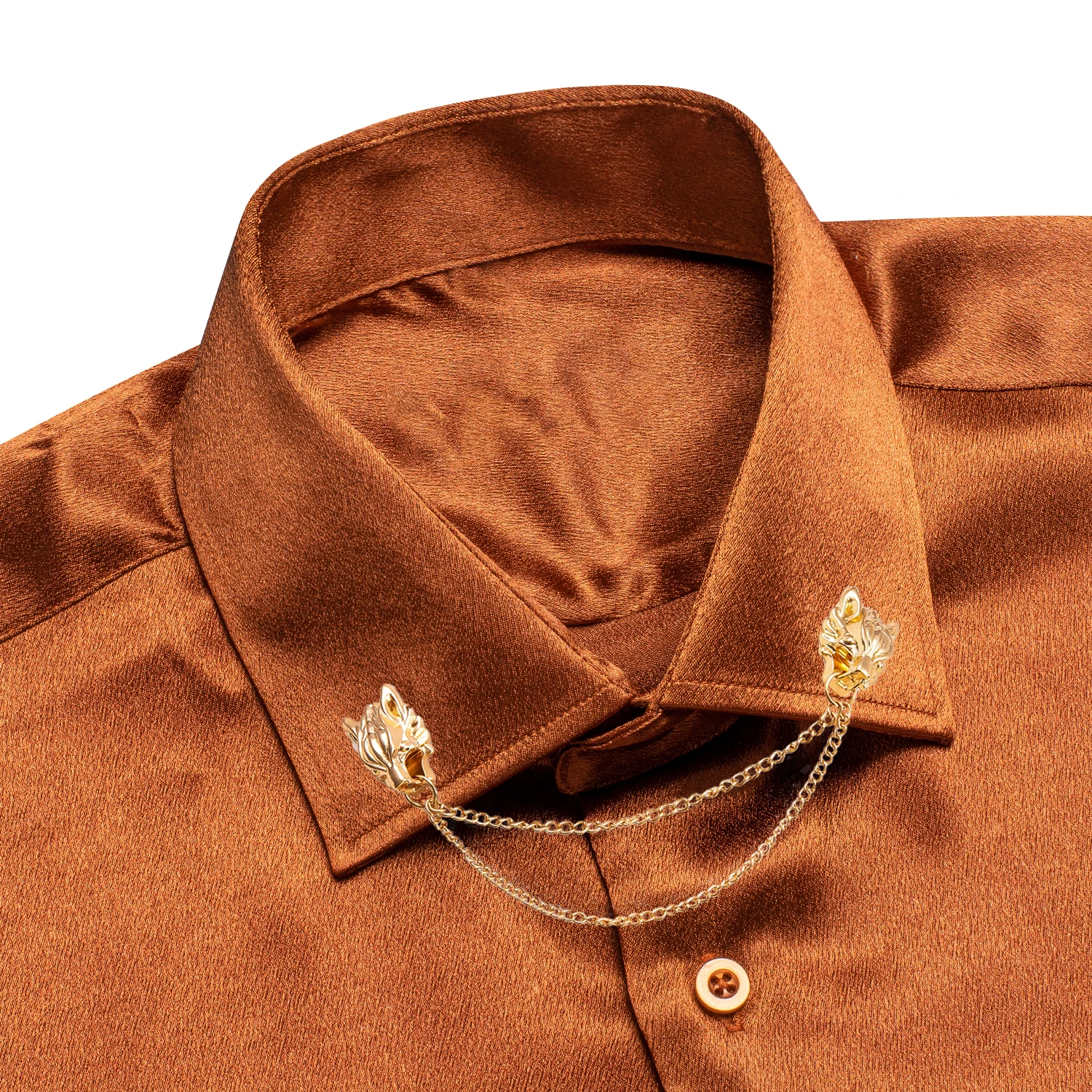 

Новинка оранжевые мужские шелковые рубашки с длинным рукавом, высокое качество, отложной воротник, приталенная рубашка для мужчин, свадебная деловая формальная