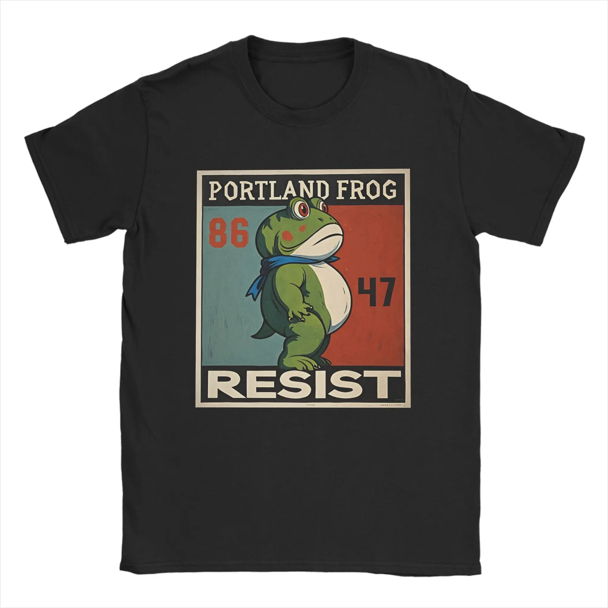 Фото Мужские футболки Resist Frogs Portland Frog Stand Strong No Kings in America с 1776 Хлопковая футболка Футболки с короткими рукавами №1