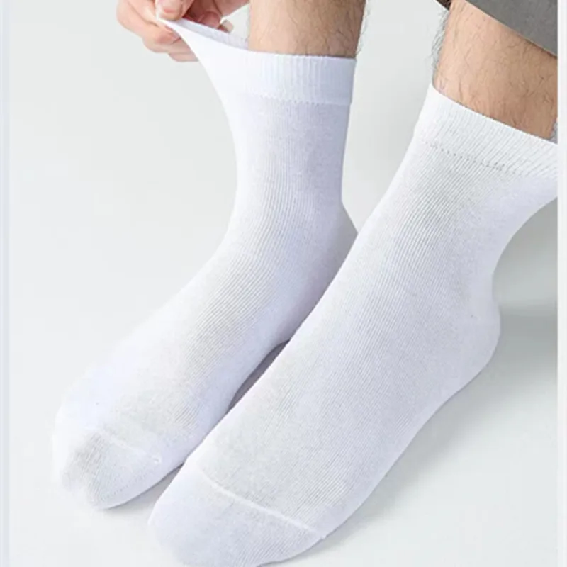 5Pairs 100% COTTON Business Men Socks New Style Black Soft Mens Cotton Socks Breathable Summer Winter Male Socks Plus Size