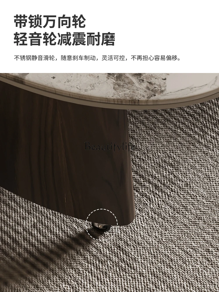 Овальный журнальный столик из каменной плиты светлая роскошная гостиная