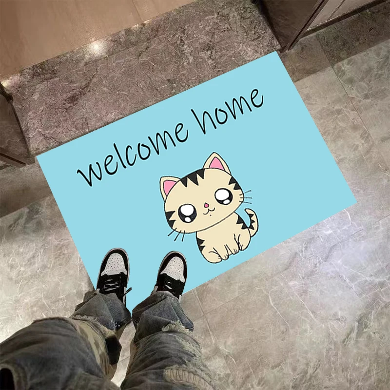 

Cute Carpet Entrance Doormat Cat Welcome Living Room Mats Welcome Mats for Front Door Mat Kitchen Carpets Balcony Rugs Foot Rug