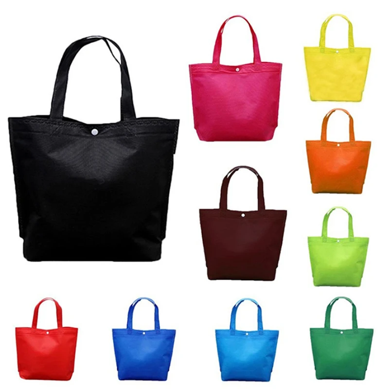 

Large Hasp Shopping Bags Durable Travel Storage Non-woven Fabric Shoulder Bag Reusable Women Portable Handbags Organizer Pouch