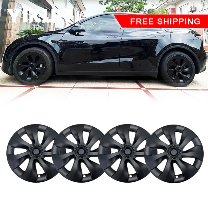 

4PCS Hub Cap Performance Replacement Wheel Cap 19 Inch Automobile Hubcap Full Cover Accessories 2021 2023 for Tesla Model Y