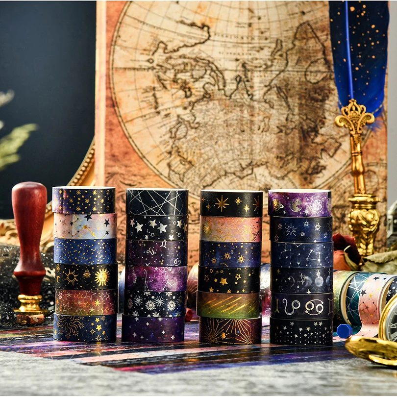 6 шт. или 12 ленты васи со звездным небом принадлежности для скрапбукинга фольга