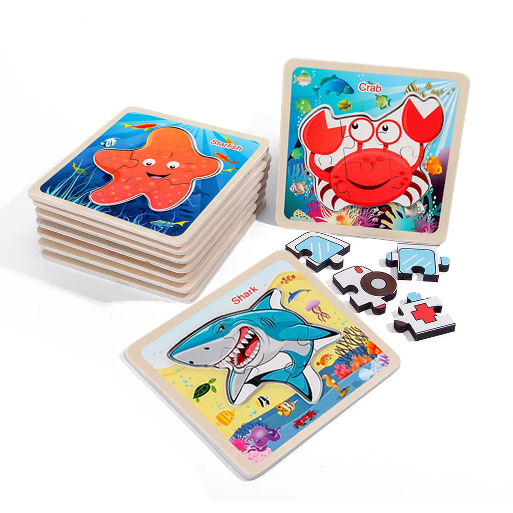 

Развивающая 3D-Головоломка с фруктами животных, развивающая деревянная доска для детей